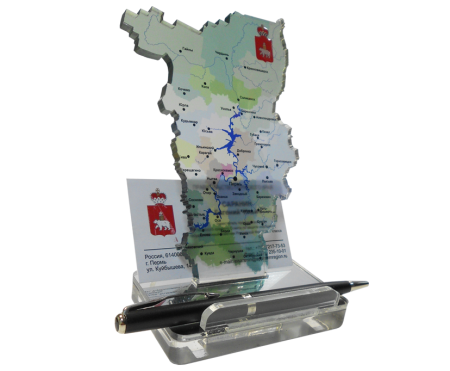 Карта Пермского Края с визитницей